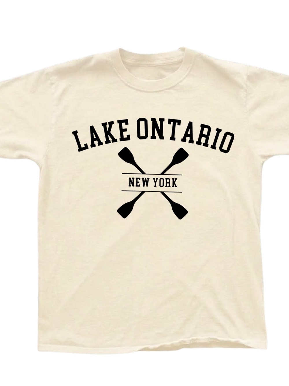 Gildan Cream Short Sleeve Lake Ontario New York Oars Tee, Gift For Her, For Him